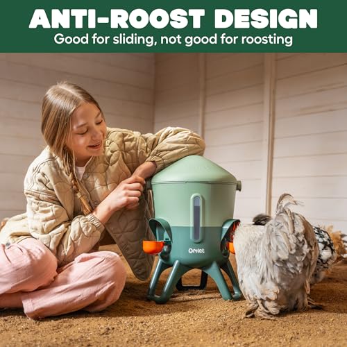 Omlet Insulated Chicken Waterer, 1.5 Gallon | Stay-Clean Automatic Water Dispenser for Chickens | BPA-Free | Anti-Roost Domed Lid | Includes 3 Cups & Nipples | Sage Green - color: Sage Green, size: 1.5 Gallon