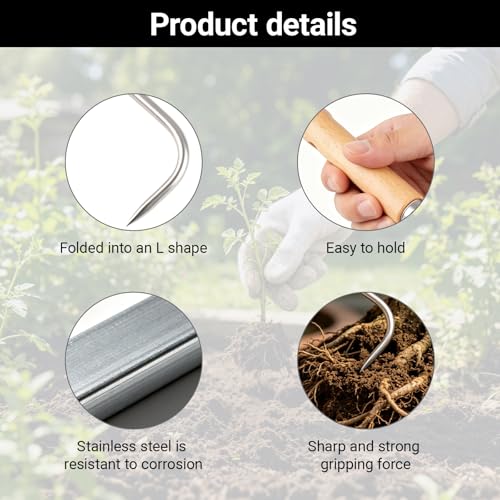 Crack Weeder Hook Crevice Weeding Tool Single Claw Root Hook for Outdoor Garden Digging Cultivator Weed Remover Potted Landscape Maintenance