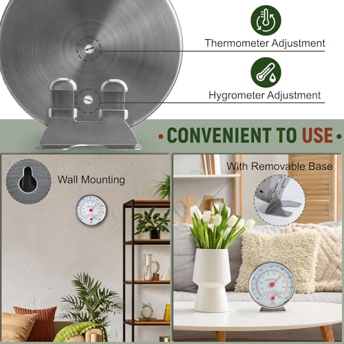 Indoor Outdoor Thermometer Hygrometer, Large Dial | Waterproof, Wall Mount, Accurate & Easy to Read, For Home, Garden, Patio, Greenhouse, Farmhouse Decor