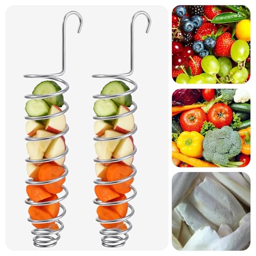2 Pack Millet Spray Holder for Parrots, Parakeet Treat Sticks Feeder, Natural Millet Treats Stiks Bars for Birds, Carrot Cuttlebone Calcium Block for Healthy Chewing and Play, Silver