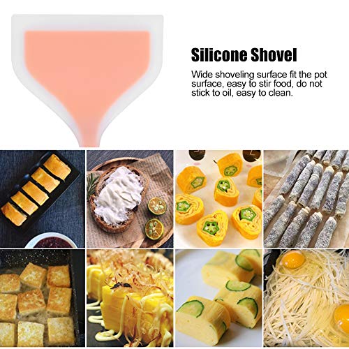 Silicone Pancakes Shovel Wide Spatula Turner, Soft Edge Turner - color: Orange,Green