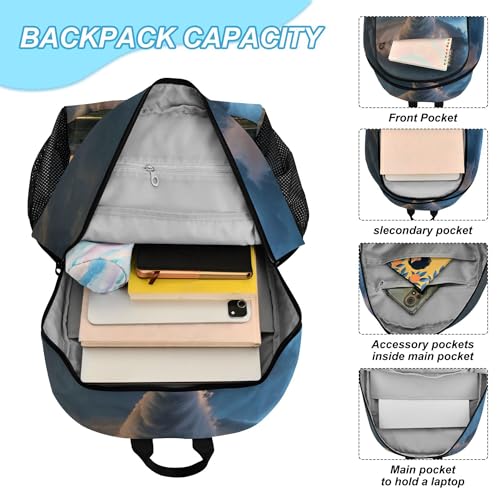 Grey Lightning Tornado Backpack with Lunch Bag, School Travel Backpack for Teens Boys Girls Backpacks Set - color: Grey