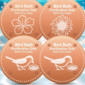 OICEME Bird Bath Purification Disk Pure Copper Outside Winter Solar Power Birdbath Heater Deicer Cage Hanging Bowl Metal Warmer Deck Railing Glass Concrete Ceramic Stand Outdoor Water Fountain 4PCS - color: Gold 4 PCS Flower ＆ Birds