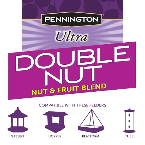 Pennington Ultra Double Nut, Nut & Fruit Blend 10lbs | Fruit and nut bird seed, mixed nuts and real fruit, compatible with tube, hopper, platform and gazebo feeders