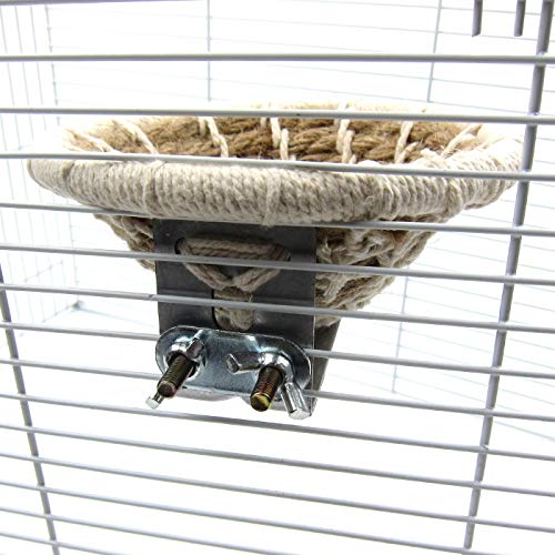 Bird Breeding Nest Bed Hut Toy with Warm Comfortable Mat Handmade Cotton Weave Hemp Rope Hatching Hut Cave Cage Accessories for Parakeet Conure Cockatiel Canary Finch Lovebird Budgie (B: HEMP) - color: B - Hemp