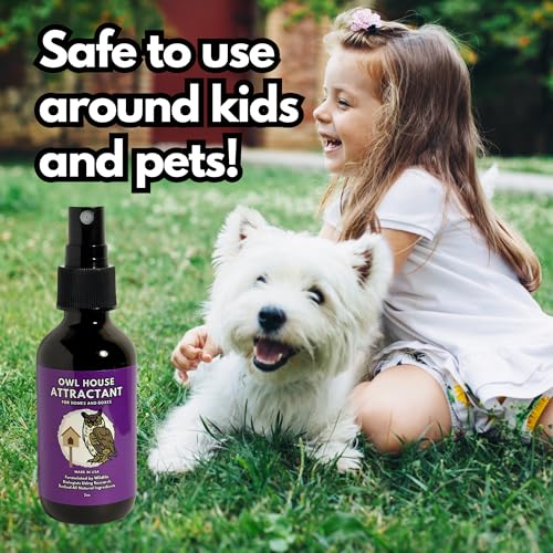Owl Attractant - Bait Lure for Owl Houses and Boxes - 2oz Spray Bottle - Research-Backed All Natural Pheromone and Scent Mimicking Formula Blend - Made in the USA