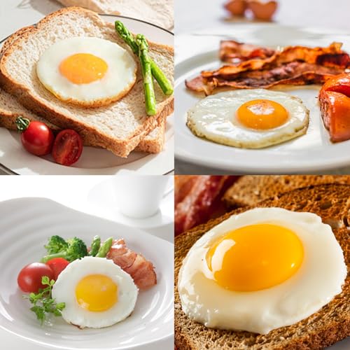 Egg Ring Set, Silicone Egg Ring Molds, Fried Egg Rings and Non-stick Egg Cooker Ring, Multicolor, 4Pack