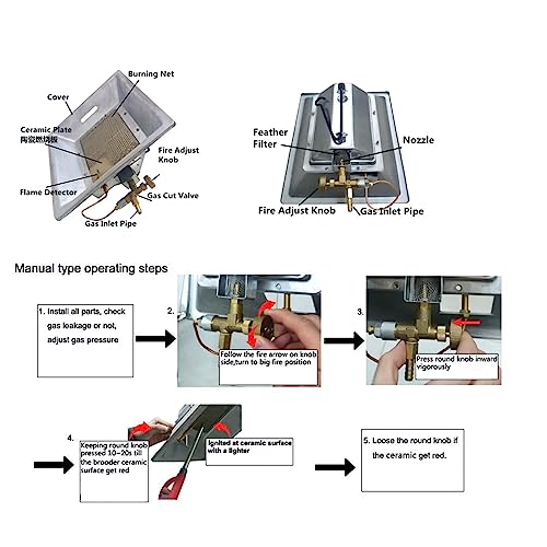 Jeanoko 1PCS Chick Heating Plate, Brooder Heat Plate, Manual Infrared Ceramics Catalytic Heating Incubation Equipment for Chicken Coops Poultry Heating