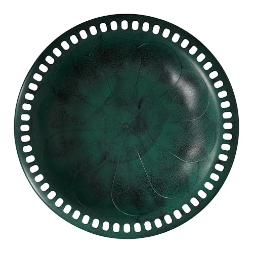 Backyard Expressions Outdoor Garden Bird Bath - Green - Weather Resistant Polyresin - 27 Inch - color: Green