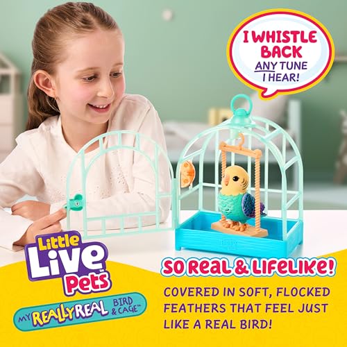Little Live Pets My Really Real Talking Bird Toy & Cage - Indie, Interactive Voice Repeating, 20+ Sounds & Reactions, Bird Toys for Kids 5-7 | Interactive voice repeating toy, 20+ sounds & reactions, talking bird toys for kids 5-7 - style: Bird & Cage Ind