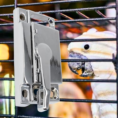 30001H Half Circle Lock for Bird Cages, Durable and Lightweight Bird-Safe Lock with Reflective Finish, Easy 2-Part Installation, Ideal for Cage Door Security - size: Pack of 1
