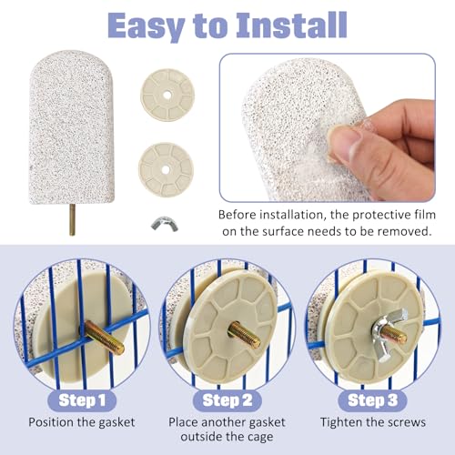 BNOSDM 4 Pcs Bird Beak Grinding Stone Calcium Parrot Perch Stand 4.7*2.6in - color: 4 Pcs- White (L)