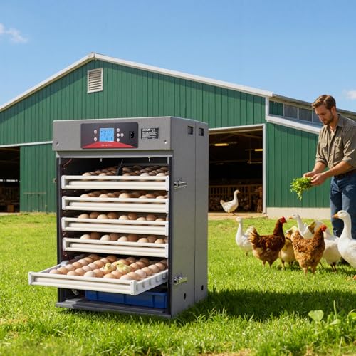 VEVOR 400 Egg Incubator, Poultry Incubator Cabinet with Automatic Eggs Turning, Temperature & Humidity Control, Heating & Cooling Egg Hatcher, Commercial Incubators for Hatching Chicks Ducks Goose - size: 400 Eggs