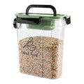 Bird Food Container,Pet Food Storage Bin with Side Pouring Spout and Handle,4lb Bird Seed Storage Container,Airtight BPA Free Portable BirdSeed Storages for Outside Feeders Container Holder
