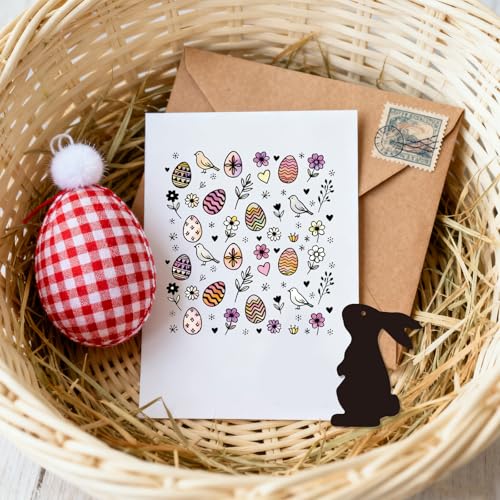 GLOBLELAND Easter Background Clear Stamps and Metal Die Cuts Spring Rabbit Transparent Stamp Easter Egg Frame Cutting Dies for Card Making Embossing Scrapbooking - style: Easter Background