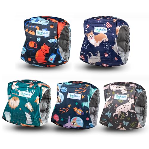 Leekalos Male Dog Diapers, Dog Belly Bands for Male Dogs | Wraps Washable Doggie Diapers High Absorbing Dog Belly Bands - color: Tabby-Print, size: Small(11"-14")