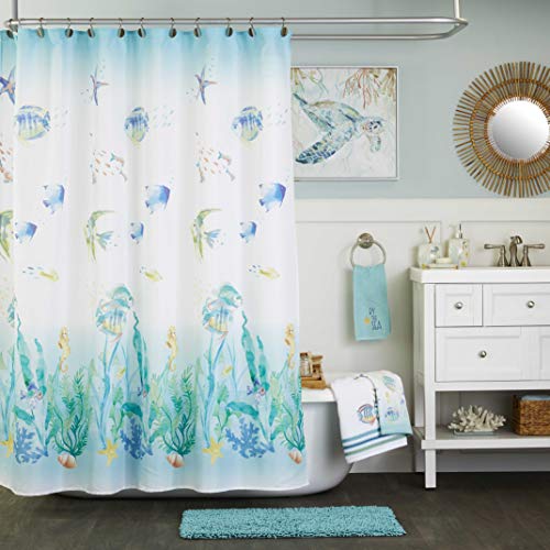SKL Home Ocean Watercolor Hand Towel, White (2-Pack) - color: Ocean Watercolor, style: Hand Towel Set