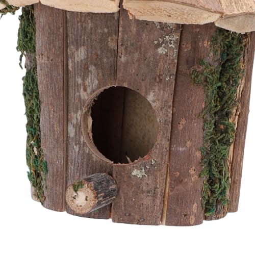 Wooden Bird House 7.09x5.12x5.51in Hanging Birdhouse with Predator Guard for Outdoor Garden Backyard Decor