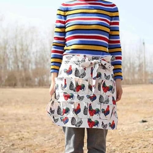 12 Pocket Egg Collecting Apron for Chicken Duck Goose | Durable Canvas, Hands Free Harvesting, for Chicken Duck Goose Eggs, Garden & Farm Use