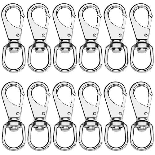 Hicarer 12 Pcs Stainless Steel Swivel Snap Hooks 3.5 Inch Heavy Duty Flag Clips Diving Clip Spring Hooks for Dog leashes Keychains Boat Ropes Bird Feeders Pet Chains
