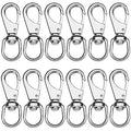 Hicarer 12 Pcs Stainless Steel Swivel Snap Hooks 3.5 Inch Heavy Duty Flag Clips Diving Clip Spring Hooks for Dog leashes Keychains Boat Ropes Bird Feeders Pet Chains