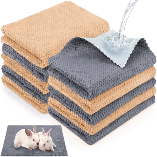 10 Pcs Guinea Pig Cage Liners Washable Rat Bedding for Guinea Pigs Controlling Absorbent Waterproof Pee Pads Blanket for Rabbits Hamster Small Animal Chinchilla(Grid,18x24 Inch,Gray Coffee) - color: Gray Coffee, size: 18x24 Inch, style: Grid