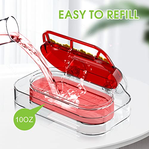 Redboat 2 Pack Window Hummingbird Feeder | Strong Suction Cup Hummingbird Feeder with 4 Feeding Ports, Easy to Clean and Refill Plastic Humming Bird Feeder,Gifts,10oz - size: 2 PC