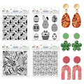 CHGCRAFT 4 Pcs Easter Polymer Clay Texture Sheets Bunnies Silicone Texture Stamp Easter Eggs Clay Texture Mat Background Modeling Pattern Pad for Jewelry and Clay Earrings Tools, 5.5x5.5 inch - style: Easter Background