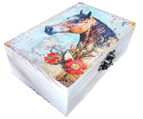RK Collections Horse Jewelry Trinket Keepsake Box. Animal Home Decor, Gifts for Horse Lovers Case/Holder. (6.5" Horse) - style: Horse