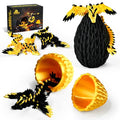 Impossmaker 2PCS 3D Printed Dragon Egg with Dragon Inside, Black and Gold Eggs Articulated Fantasy Fidget Toys, Collectible Mythical Creature Gifts for Adults Teens, Cool Stuff Desk Decor - style: 2P