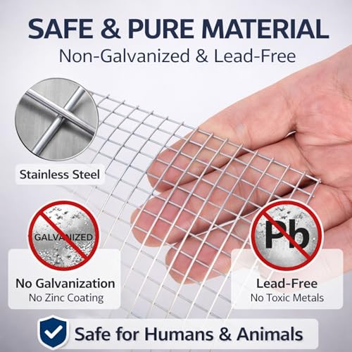 304 Stainless Steel Hardware Cloth Roll, Welded Wire Mesh for Chicken Coop, Garden Fence, Animal Barrier, Pest Control & DIY Projects (1/4" Opening, 15.7" x 20') - size: 1/4" Opening, 15.7" x 20'