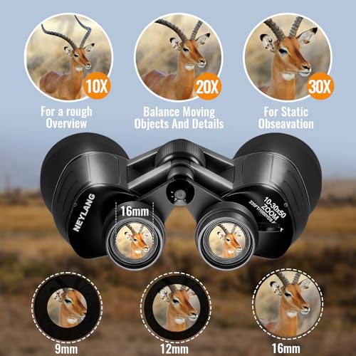 10-30x50 Zoom Binoculars for Adults High Powered - Lightweight Waterproof Binoculars for Hunting Bird Watching Travel Cruise