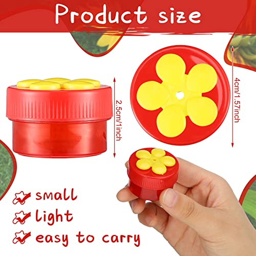 8 Pcs Hummingbird Feeder Handheld Window Flower Mini Hand Held Hummingbird Ring Feeders Wild Bird for Outdoors Backyard Birdwatcher Gifts Supplies(Red Bottom) - color: Red Bottom