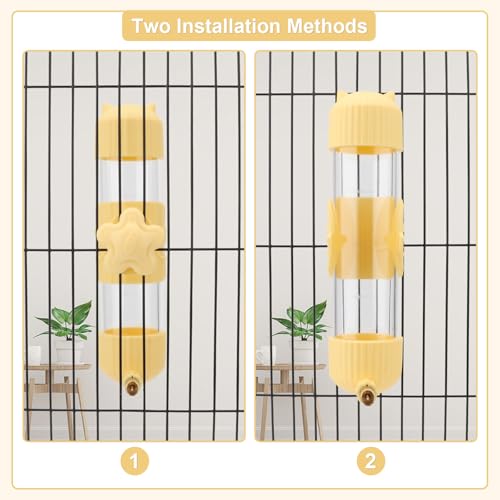 Wontee Bird Water Dispenser Parrot Waterer Automatic Bird Water Feeder for Medium Birds Cockatiel Conure Caique (Yellow (6.8oz)) - color: Yellow (6.8oz)