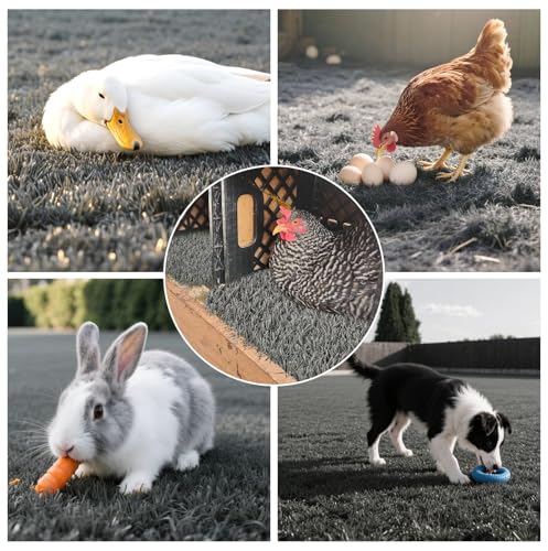 6 Pcs Chickens Nesting Box Pads -12×12",Washable Chickens Nesting Pads Artificial Grass Rug Reusable Hens Nest Boxes Pad Chicken Coop Bedding for Laying Eggs (Grey) - color: 【Grey】