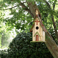 Glitzhome Wooden 14" H Hanging Distressed Church Birdhouse Decorative Garden Bird House - color: 14"H
