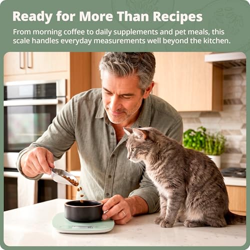 Greater Goods Food Scale, Slim & Compact Build, 1g Precision (Sage Green) | Digital Kitchen Scale for Cooking, Meal Prep & Portion Control, Tare, Auto Shut-Off, g/oz/lb/ml Conversion & Calorie Tracking - color: Sage Green