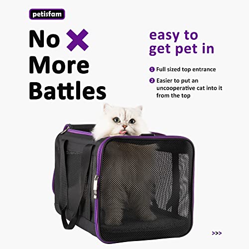 Soft Pet Carrier for Large and Medium Cats, 2 Kitties, Small Dogs. Easy to Get Cat in, Great for Cats that Don't Like Carriers (Black) - color: Black