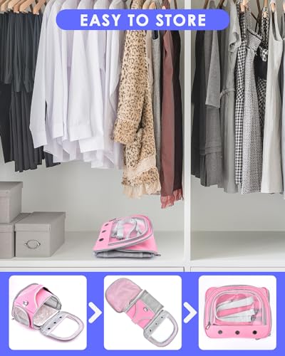 Bissap Guinea Pig Carrier Bag, Portable Small Animal Carrier Pouch for Hamster Chinchilla Bunny Hedgehog Lizard Bearded Dragon Bird Outgoing Reptile Travel Carrying Case - Pink - color: Pink