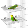 BNOSDM 2 Pack Bird Perch Platform Stainless Steel Birds Perches Parrot Shelf Training Stand Small Animals Cage Accessories for Parakeets, Budgies, Conures, Cockatiels, Lovebirds (L)