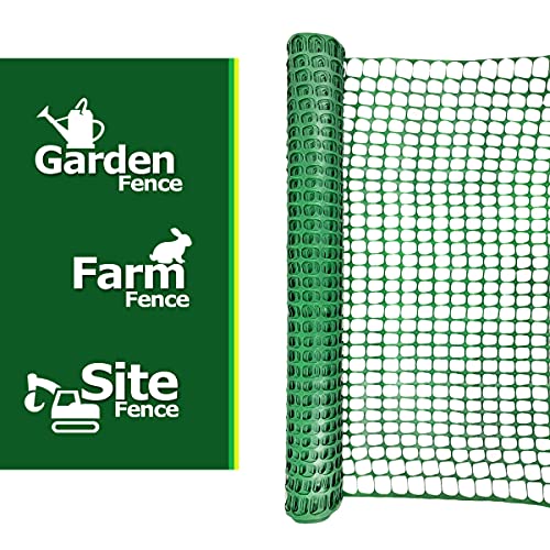 Ashman Plastic Mesh Fence, Construction Barrier Netting, Green, 4'x200' Feet, 1 Roll, Garden Fencing, Fences Wrap, Above Ground, for Snow, Poultry, Chicken, Deer, Patio, Garden Netting, Green 200 FT - color: Green, size: 200 FT