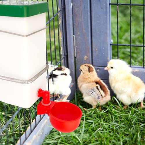 2pcs Automatic Waterer System Chick Drinker Cups 1L Hanging Automatic Fill Poultry Watering Cup Used for Cages (2)