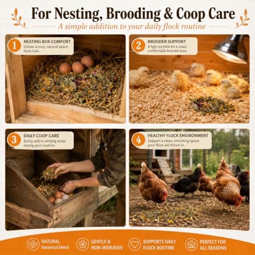 MAQIHAN 30oz Chicken Nesting Herbs - Natural Dried Poultry Coop Bedding | Poultry Habitat Supplies for Laying Hens Chicks, Coop Refresher, Roosting Bars, Box Pads, Vacuum Packed Winter Bedding - size: 1.88 Pound (Pack of 1)