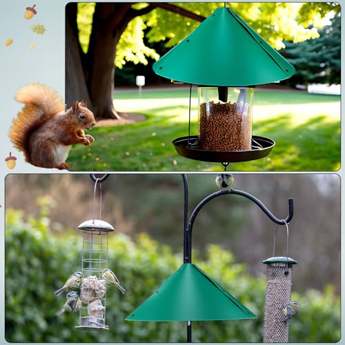 4 Sets 18 Inches Squirrel Baffle for Bird Feeder Pole, Outside Pole Mount House Guard Bird Feeder Baffle for Shepherd's Hook, Preventing from Squirrels, Raccoons(Green) - color: Green