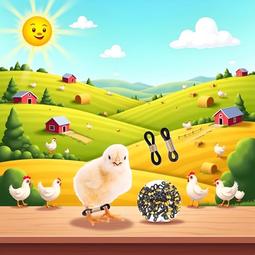 50 Pcs Black Baby Chick Splay Leg Hobble Chicken Leg Bands, Adjustable Chicken Hobble Braces for Spraddle Leg Repair Poultry Care Supplies, Bird Ducks Newly Hatched, Poultry Feeding Equipment