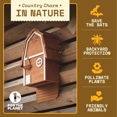 Bat Barn Junior - 2 Chamber, Brown Cedar, Up to 50 Bats | Compact cedar bat barn holds 50+ bats, barn-inspired with built-in vents and preassembled wall-mount kit. - style: 2 Chamber Big Bat Barn Brown Jr. (Up to 50 Bats)