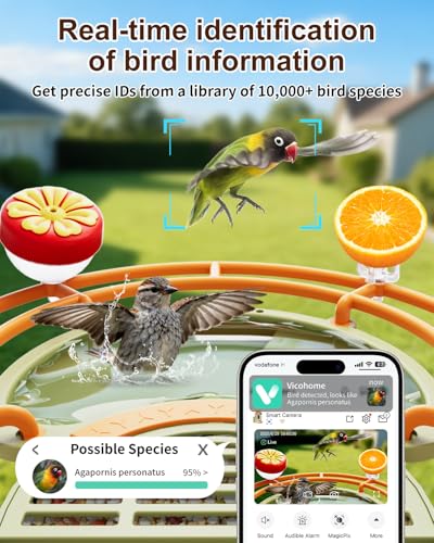 Bird Feeder with Camera, Smart Birdfeeder with Cam Solar Powered, 2K HD Video, AI Identification, Instant Arrival Alerts, IP66 Bird Bath & Feeder,Gift for BirdLover (with BirdBath, Green) - color: Green, style: With BirdBath
