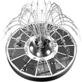 SZMP Solar Fountain Upgraded 100% Glass Panel, 3.5W Floating Solar Powered Water Pump Built-in 2000 Battery with 7 Nozzle & 4 Fixer, Solar Bird Bath Fountains for Garden, Pond, Outdoor - color: White Led Lights