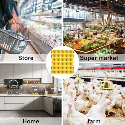 20 Flats 30-Cell Egg Crate, Holds 30 Eggs | Cardboard Egg Cartons, Sturdy and Stackable Egg Flats, Perfect Egg Crates for Fresh Eggs, Chicken Farm - size: 20 Pack yellow