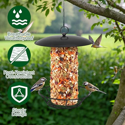 2 Pcs Suet Feeder Cylinder Bird Feeder, S-6-2 Cylinder Birds Feeders for Outdoors, Bird Suet Cake Holder Backyard Wild Birdfeeding Birds Feeders for Outdoor Garden Accessories (2, Style 1)